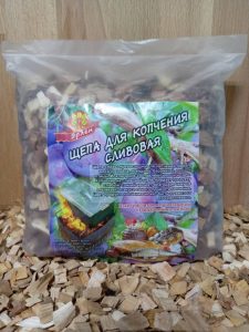 Щепа для копчения сливовая 8-12 мм, упаковка 0,5 кг